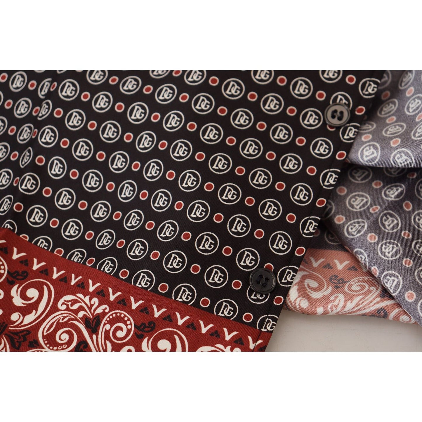 Dolce & Gabbana Multicolor Patterned Silk Casual Shirt