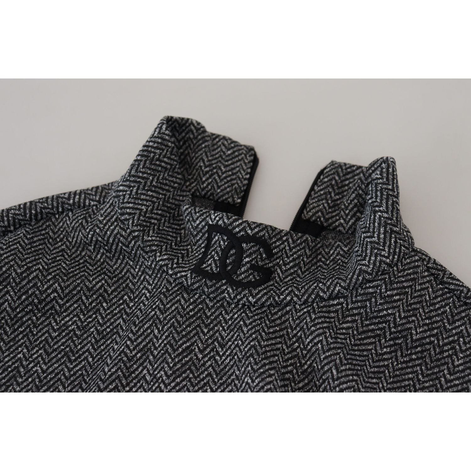 Dolce & Gabbana Dark Gray Nylon Turtleneck Pullover Sweater