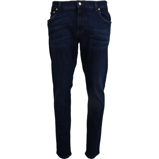 Dolce & Gabbana Dark Blue Cotton Denim SKINNY Jeans