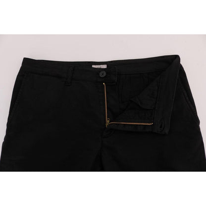 GF Ferre Black Cotton Stretch Chinos Pants Jeans & Pants