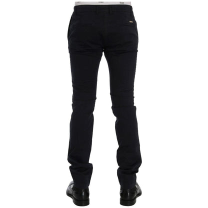 GF Ferre Blue Cotton Stretch Chinos Pants