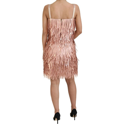 Dolce & Gabbana Pink Tinsel Sleeveless Shift A-line Dress