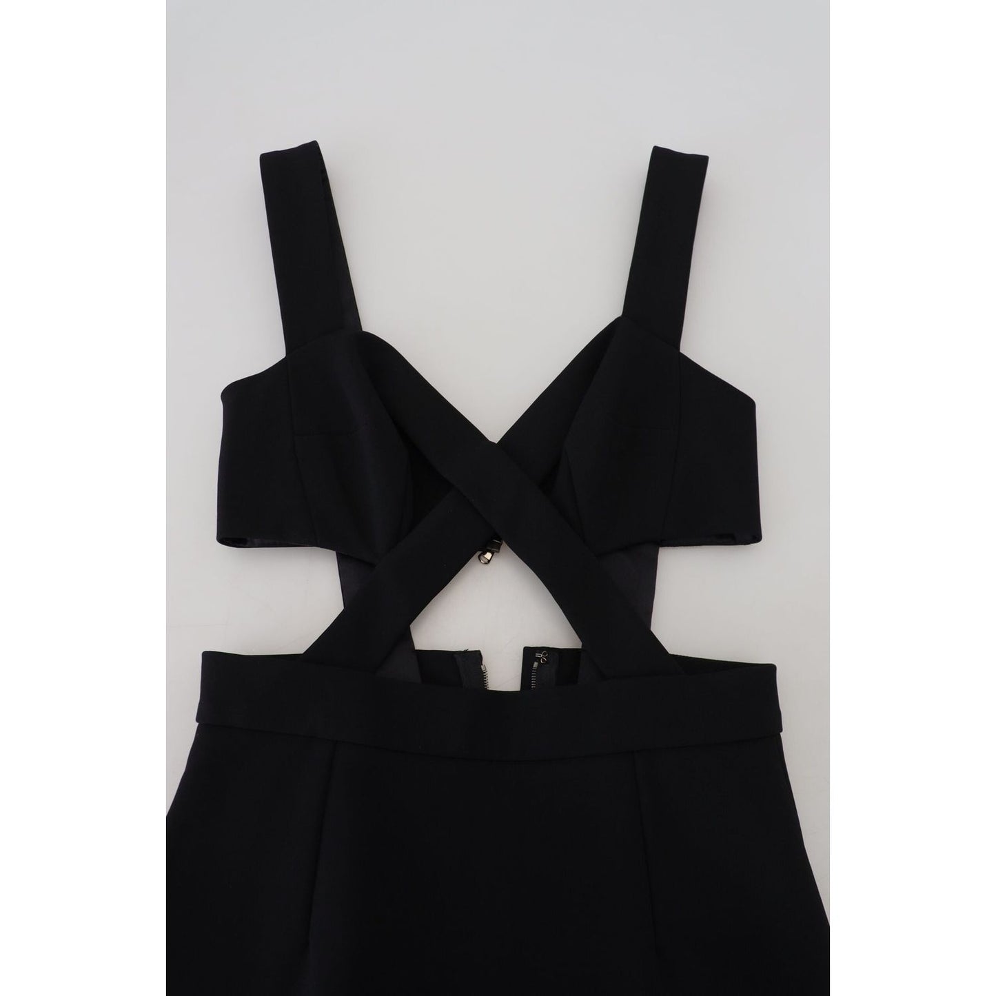 Dolce & Gabbana Black Viscose Bodycon Sheath Midi Dress