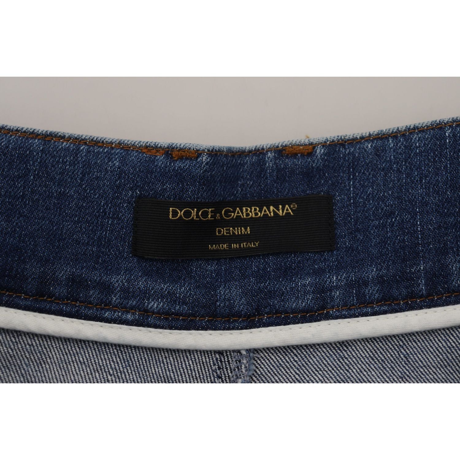 Dolce & Gabbana Blue High Waist Denim Cotton Stretch Jeans