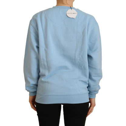 Philippe Model Light Blue Logo Printed Long Sleeves Sweater