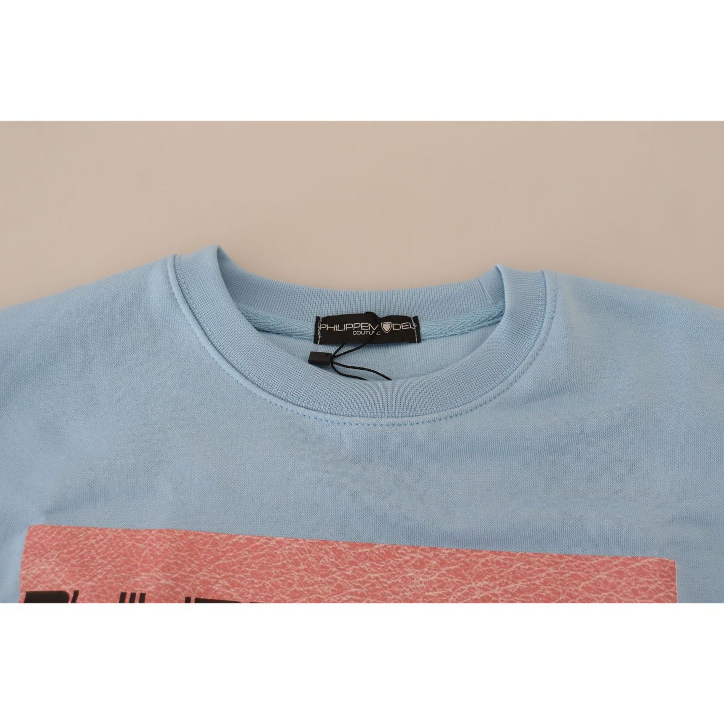 Philippe Model Light Blue Logo Printed Long Sleeves Sweater