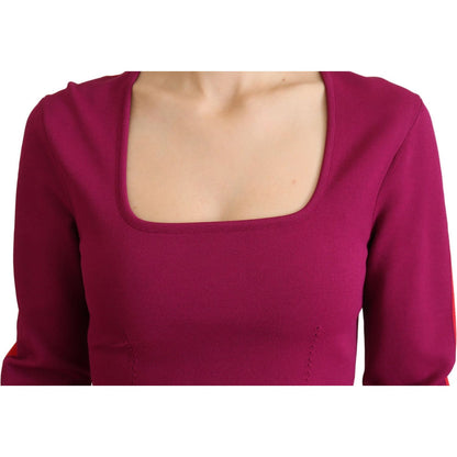 Dolce & Gabbana Multicolor Viscose Square Neck Pullover Sweater