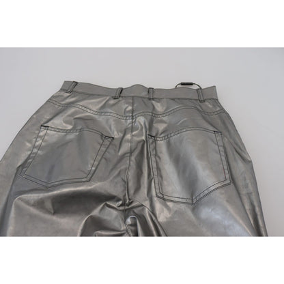 Dolce & Gabbana Metallic Silver High Waist Skinny Pants