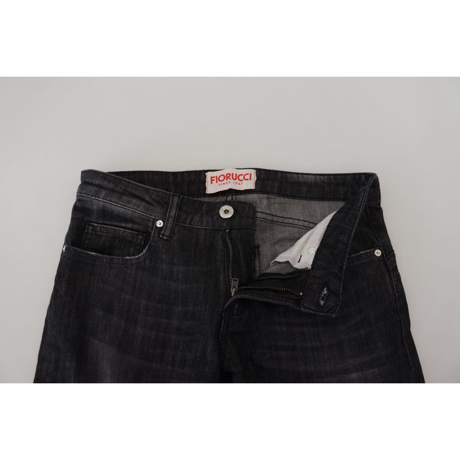 Fiorucci Black Cotton Low Waist Skinny Women Casual Jeans