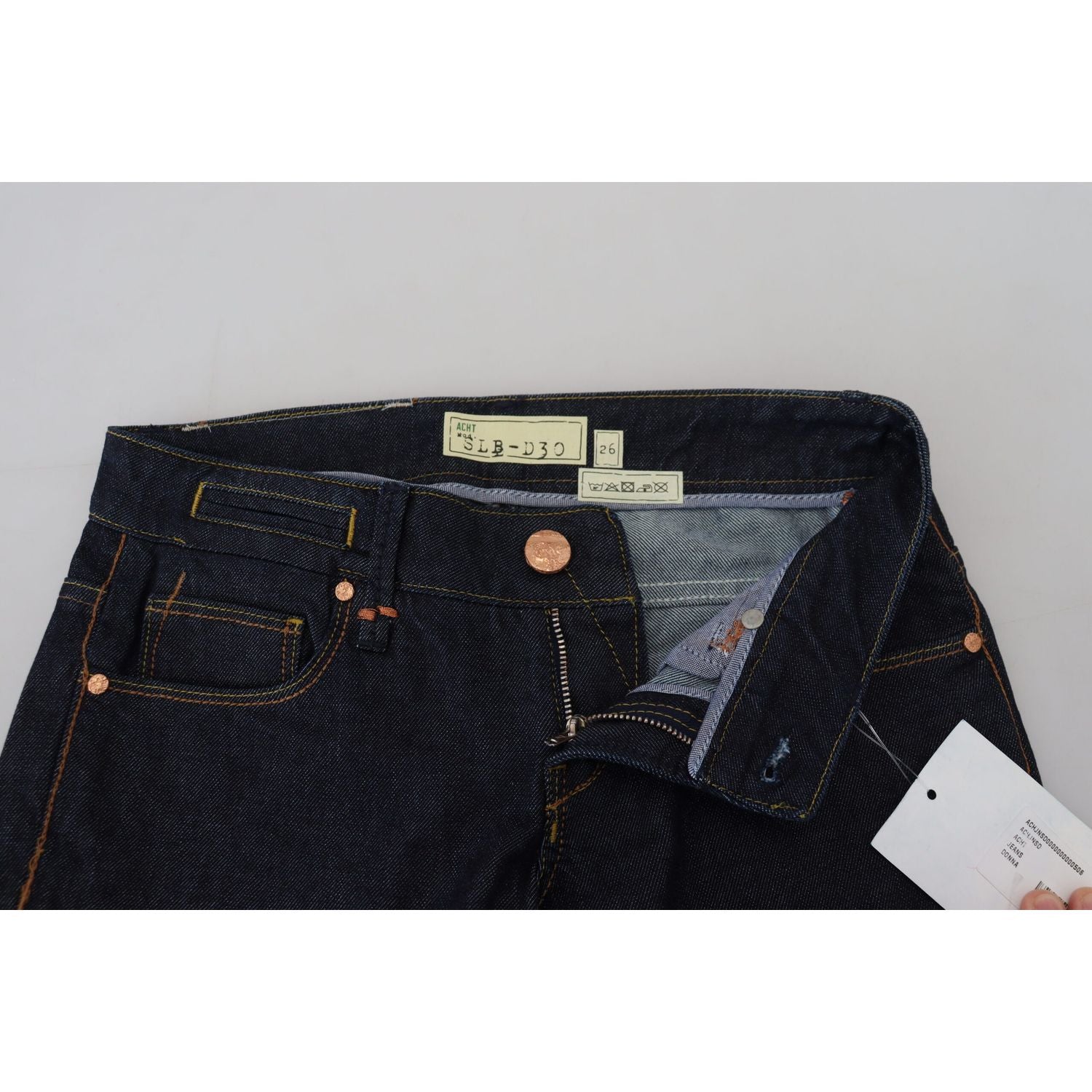 Acht Blue Cotton Low Waist Slim Fit Women Casual Jeans