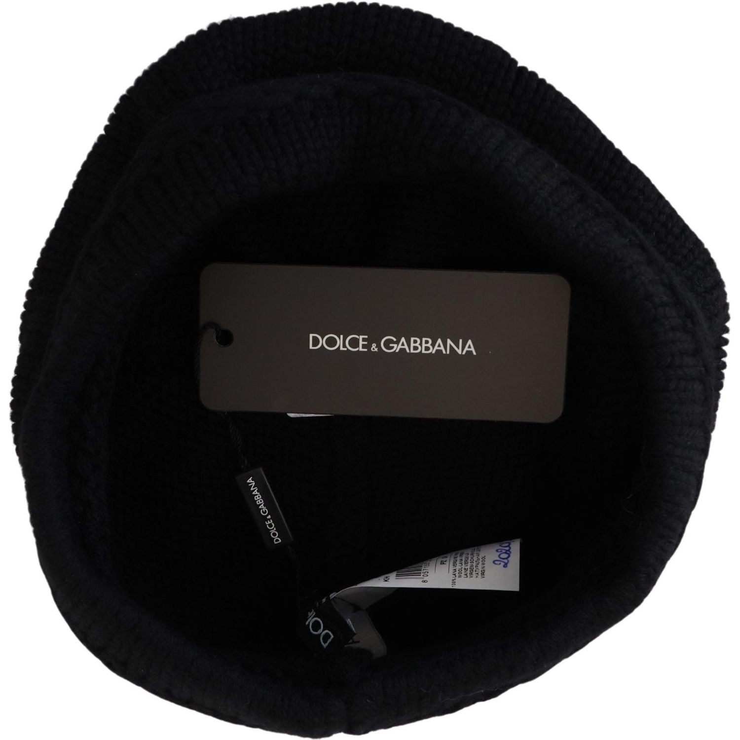Dolce & Gabbana Black Virgin Wool Women Winter Beanie Cap Hat