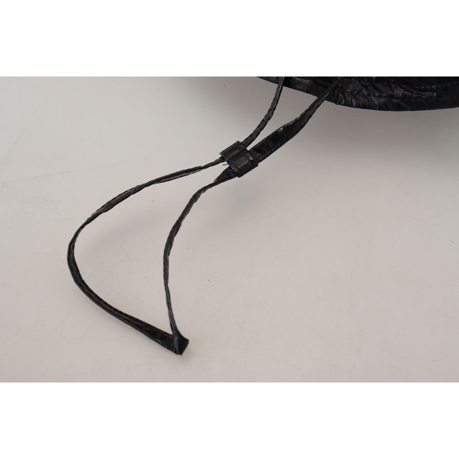 Dolce & Gabbana Black Quilted Faux Leather Women Bucket Cap Hat