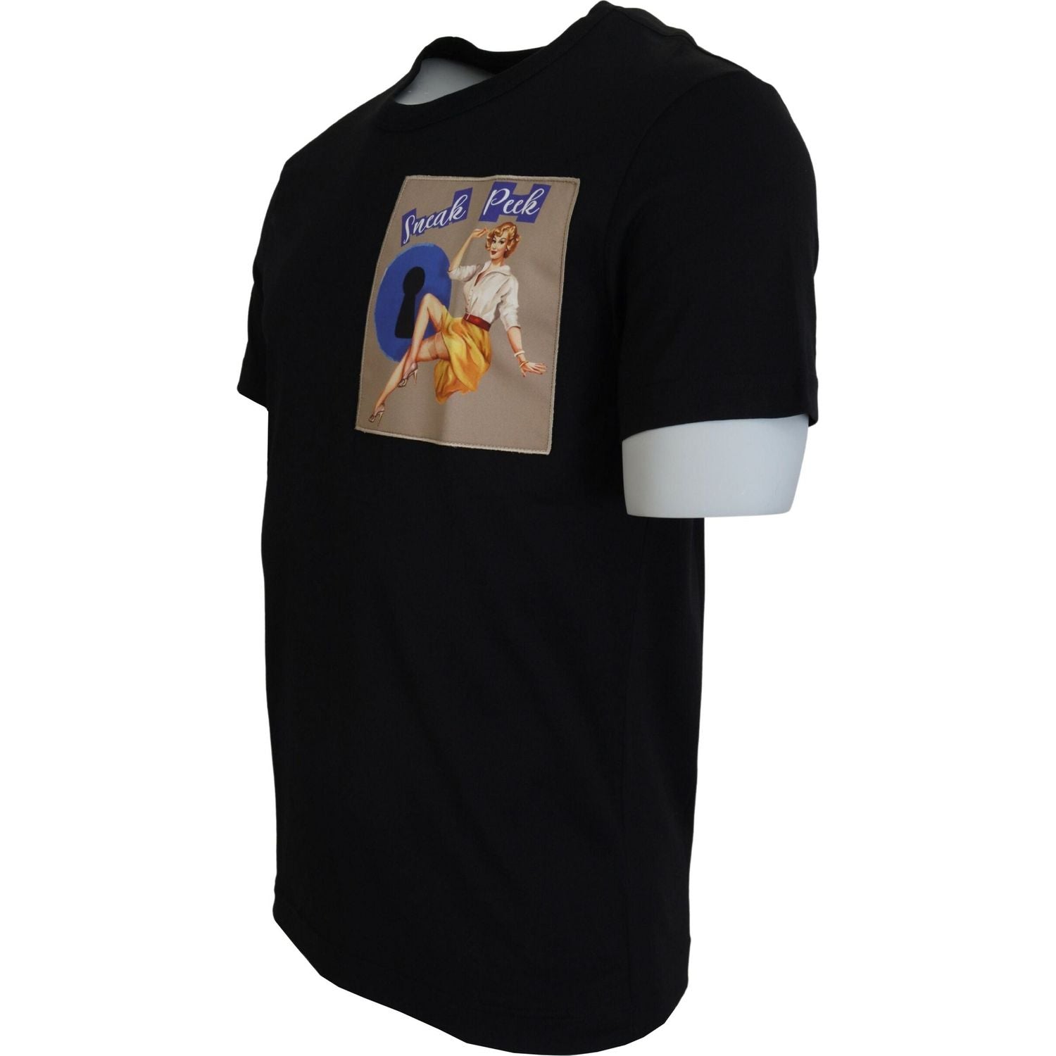 Dolce & Gabbana Black Sneak Peek Cotton Short Sleeve T-shirt