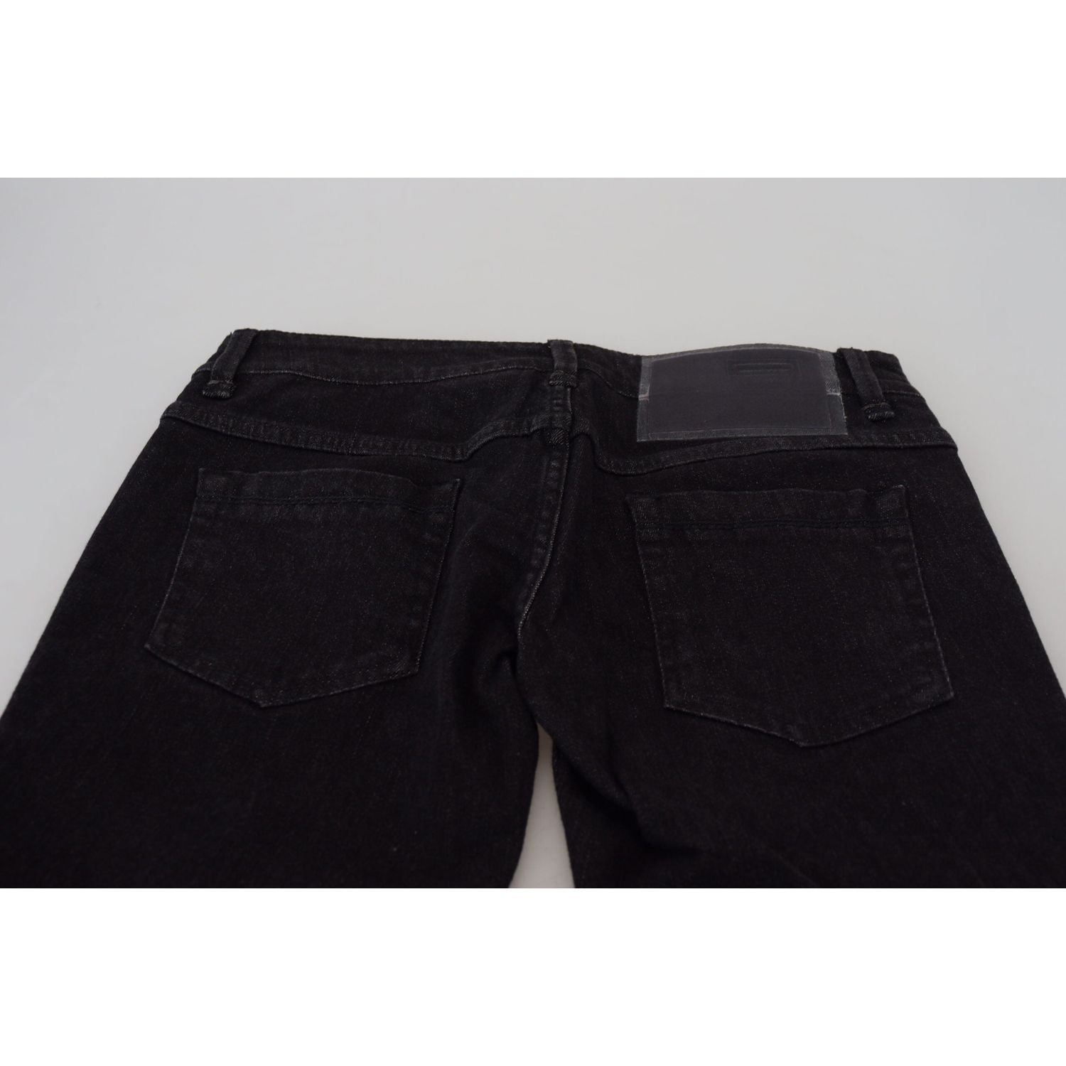 Acht Black Low Waist Slim Fit Cotton Denim Jeans