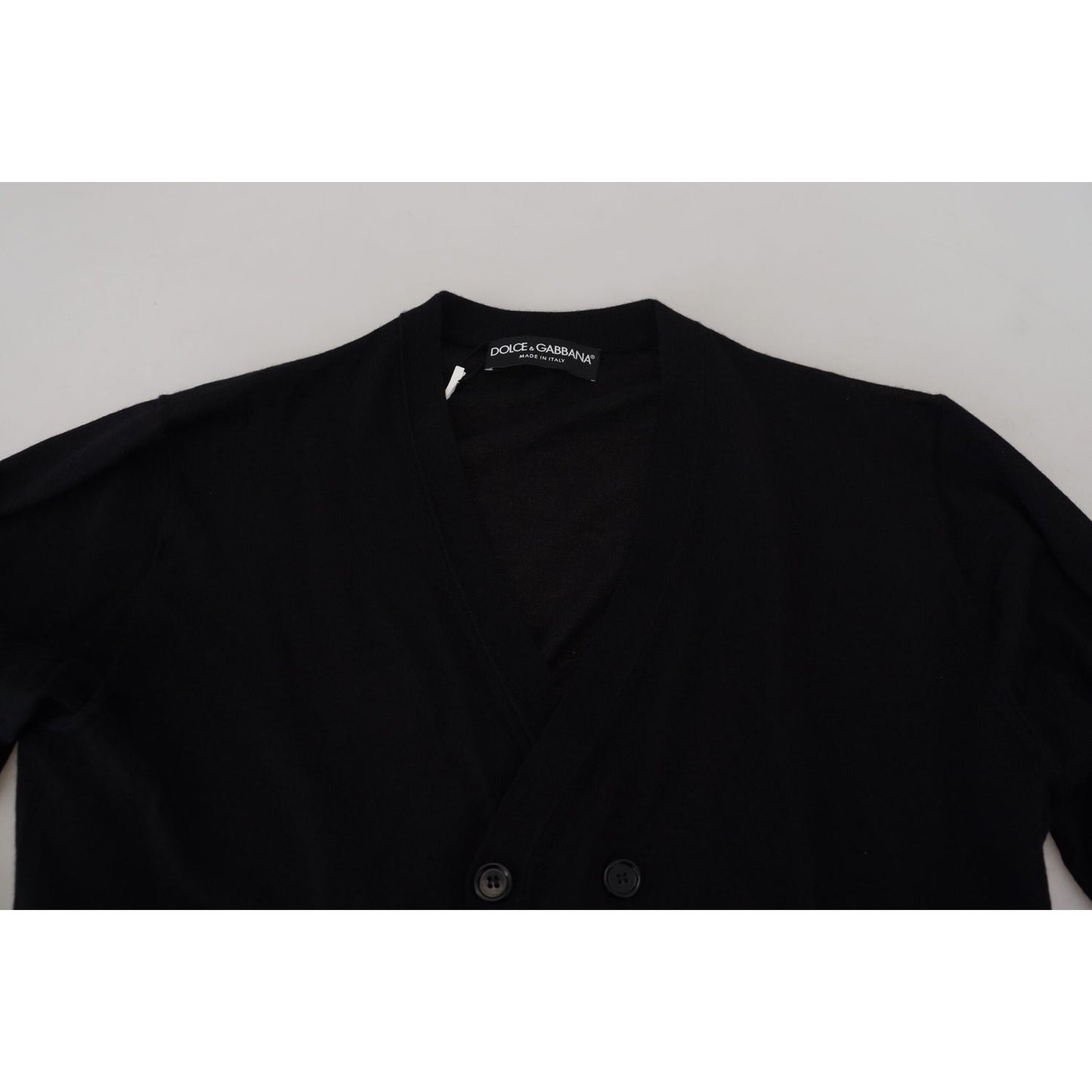 Dolce & Gabbana Black Cashmere Button Down Cardigan Sweater