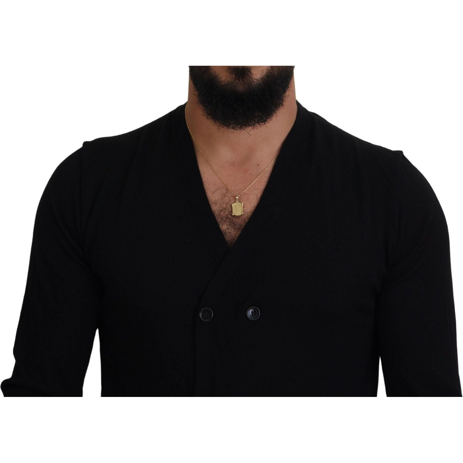Dolce & Gabbana Black Cashmere Button Down Cardigan Sweater