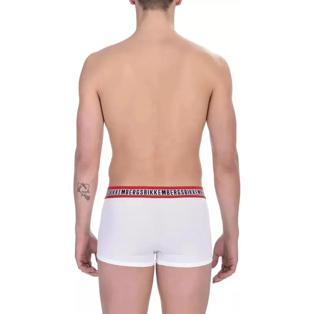 Bikkembergs White Cotton Men's Trunk Twin Pack