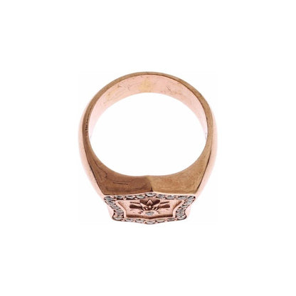 Nialaya Pink Gold 925 Silver Authentic Clear Ring Ring