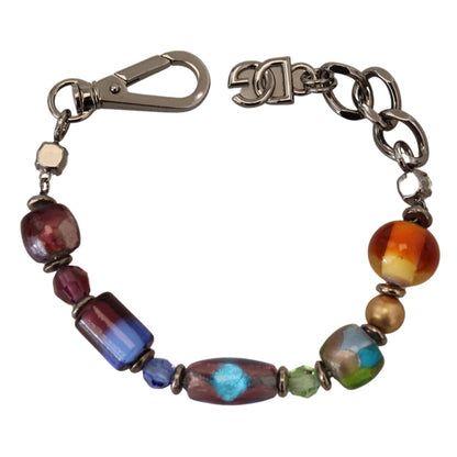 Dolce & Gabbana multicolor Silver Chain Brass Beaded Lobster Clasp Bracelet
