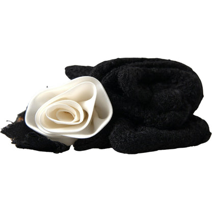 Dolce & Gabbana Diadem Headband Tiara White Rose Crystal Hair Gold Diadem