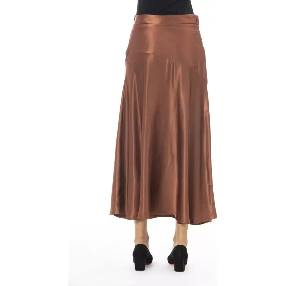 Alpha Studio Brown Viscose Skirt