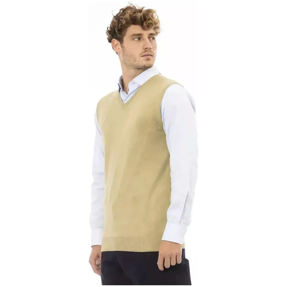 Alpha Studio Beige Viscose Men Jacket
