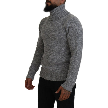 Dolce & Gabbana Gray Wool Knit Turtleneck Pullover Sweater
