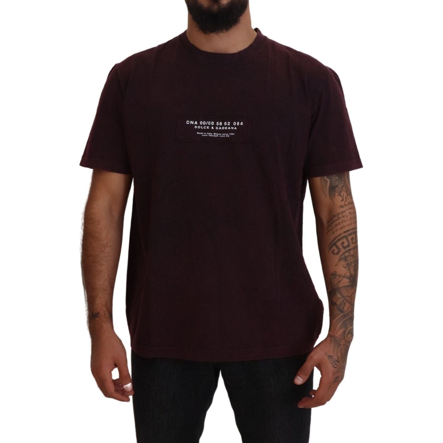 Dolce & Gabbana Bordeaux Crewneck Short Sleeve  T-shirt