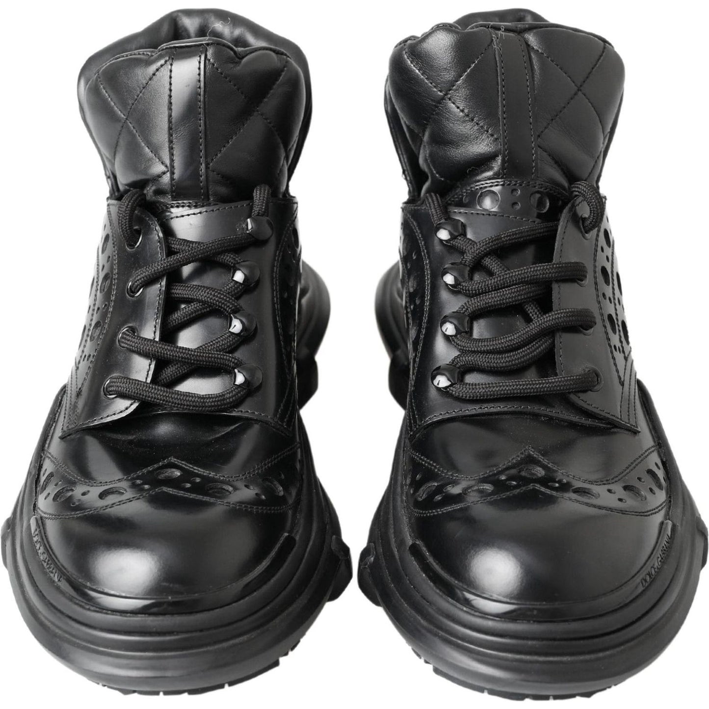 Dolce & Gabbana Black Leather Ankle Casual Boots