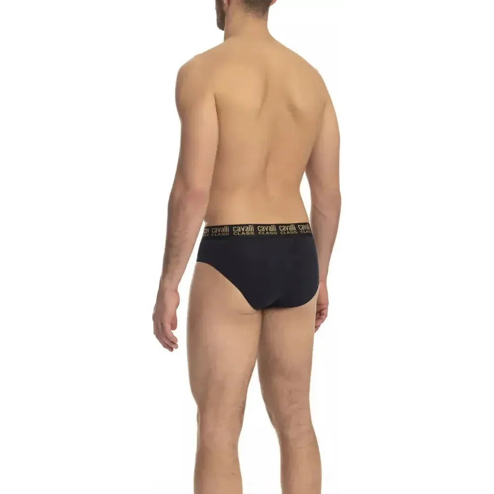 Cavalli Class Blue Cotton Men's Brief Pack