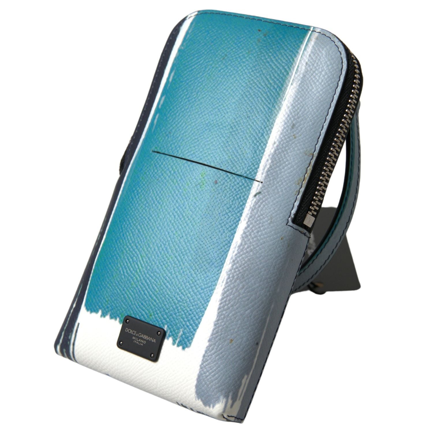 Dolce & Gabbana Blue Leather Purse Crossbody Sling Phone Bag Unisex