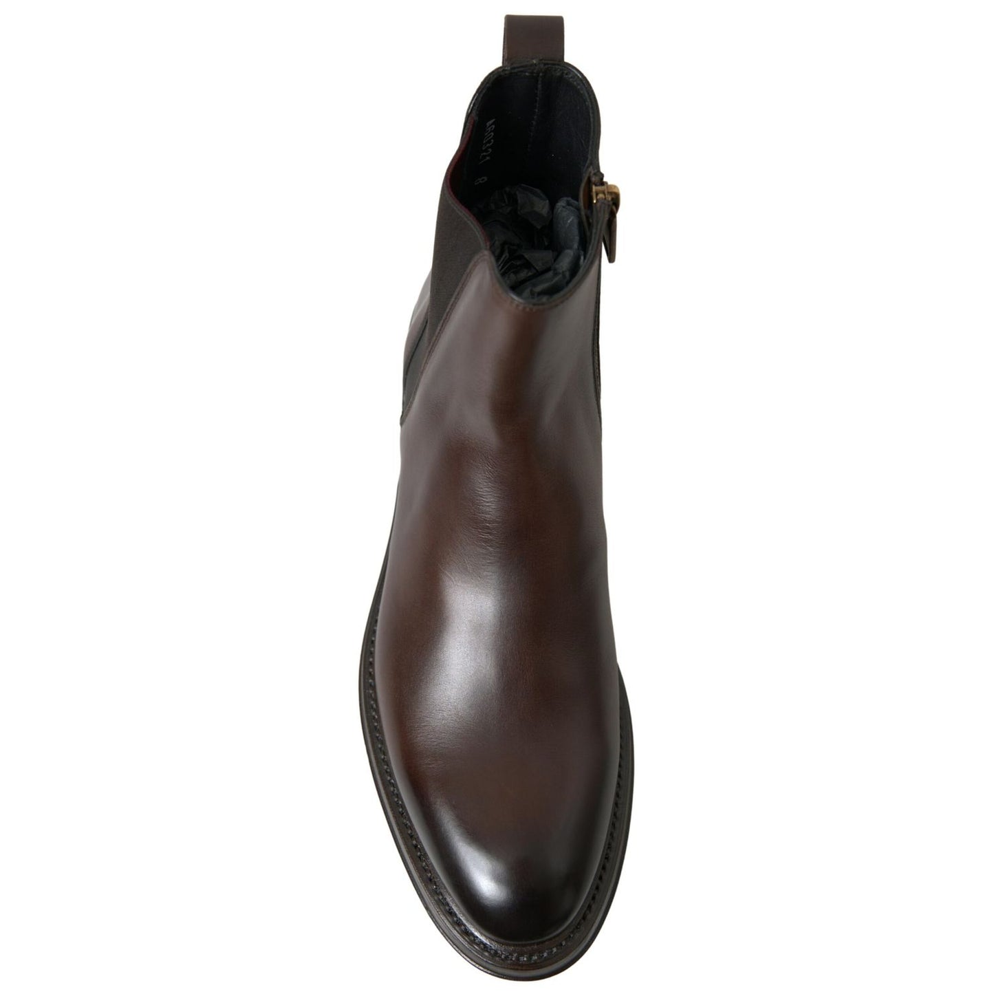 Dolce & Gabbana Brown Leather Chelsea Mens Boots Shoes