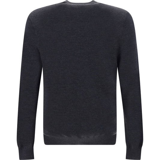Fendi Chic Grey Wool Iconic Logo Sweater Fendi Dark Slate Gray