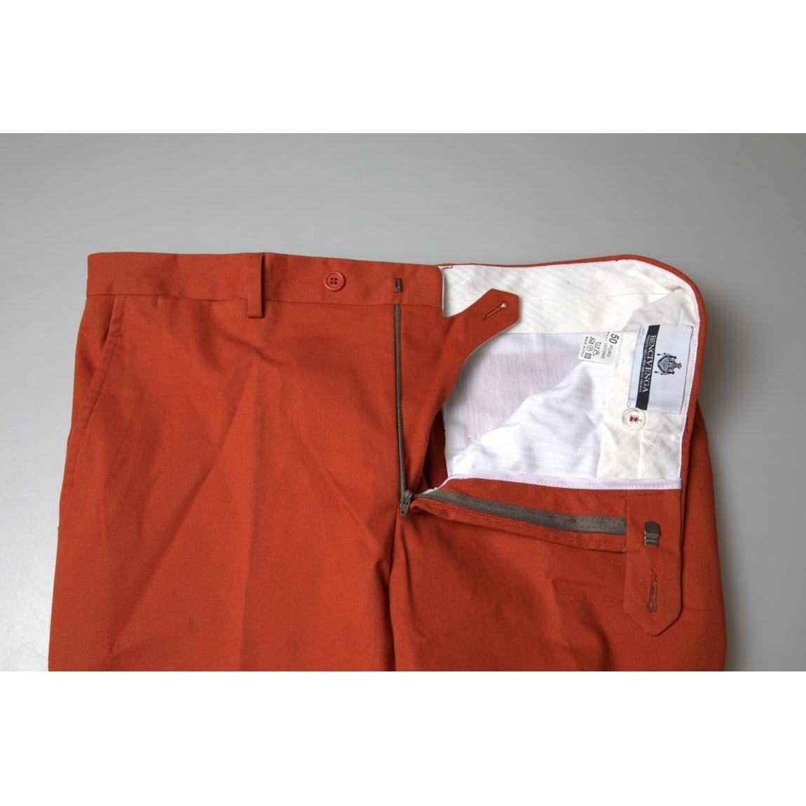 BENCIVENGA Orange Straight Fit Men Formal Trousers Pants