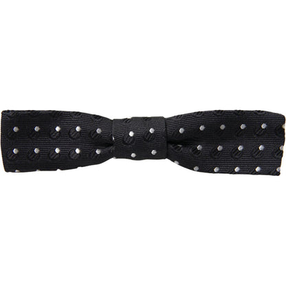 Dolce & Gabbana Black Polka Dot Silk Adjustable Men Neck Papillon Bow Tie