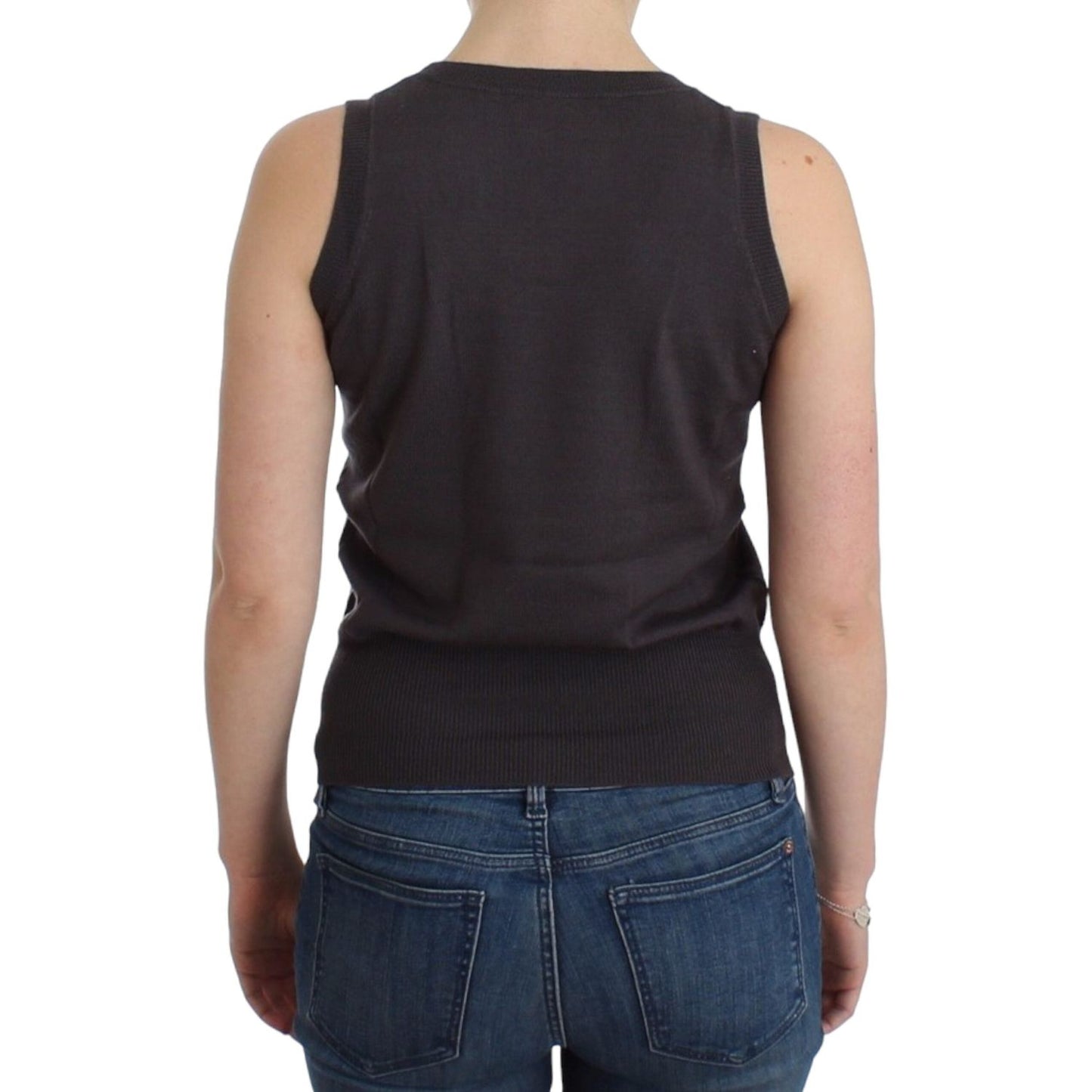 John Galliano Brown knit tank top SIG12069-2