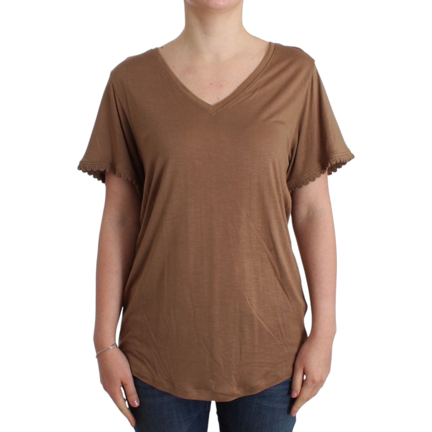 John Galliano Brown shortsleeved top SIG11885-1
