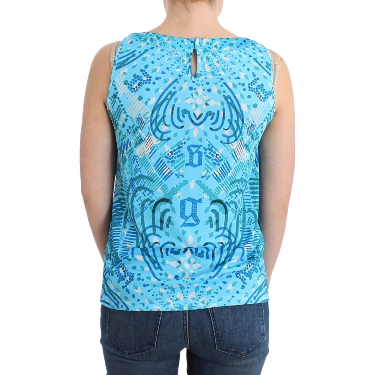 John Galliano Blue printed tank top