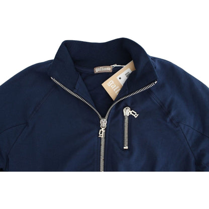 John Galliano Blue zip cotton cardigan