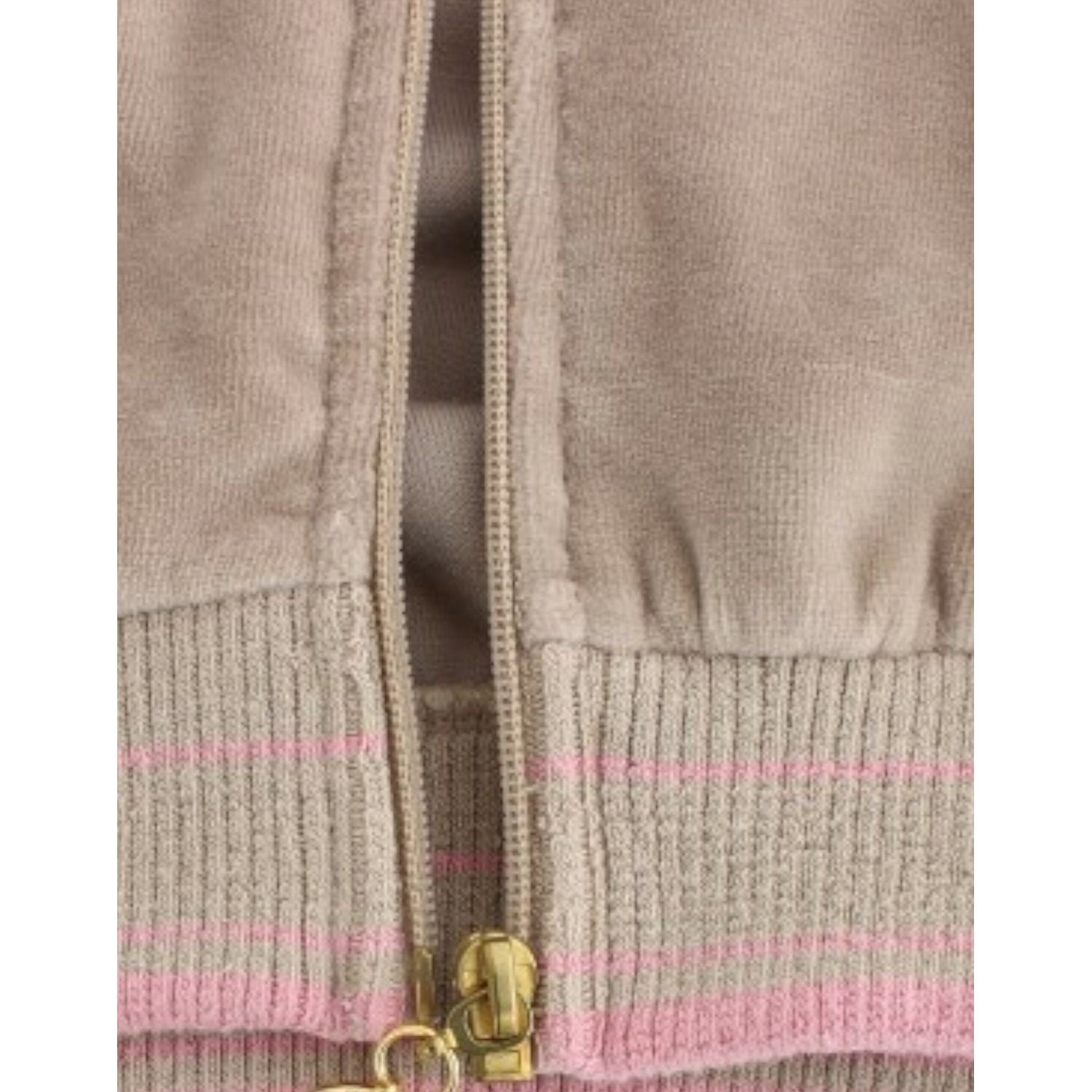 Cavalli Beige velvet zipup sweater