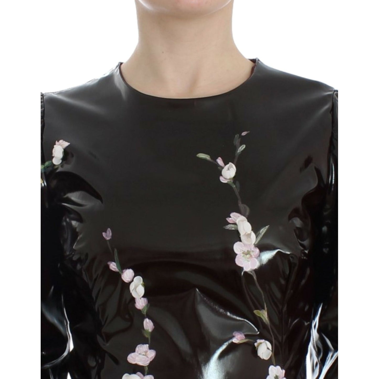Dolce & Gabbana Black floral 3/4 Sleeve sheath dress