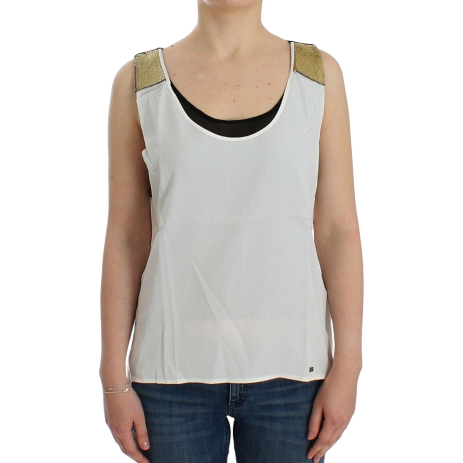 Costume National White sleeveless top