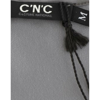 Costume National Gray V-neck long t-shirt