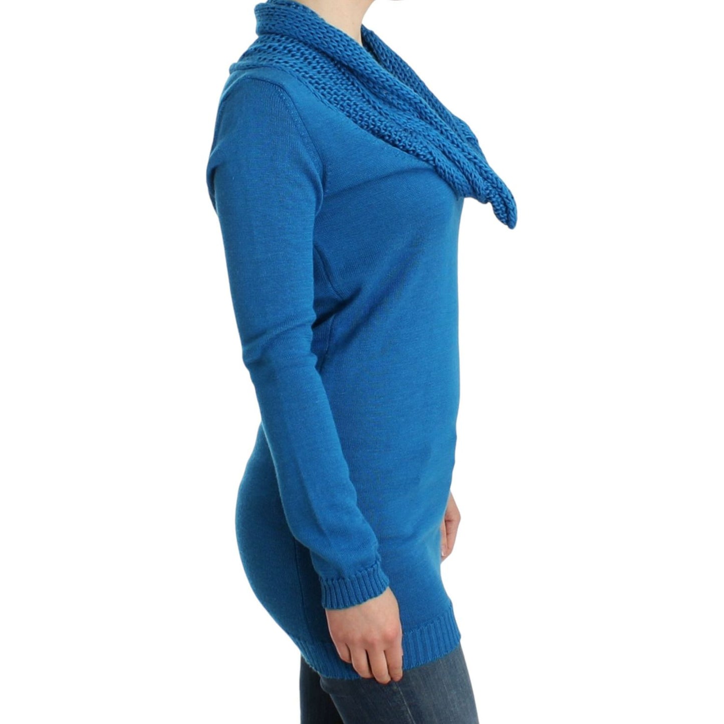 Costume National Blue knitted scoopneck sweater