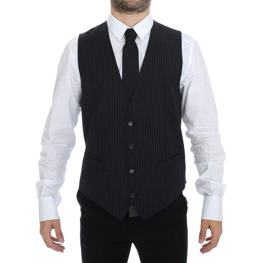 Dolce & Gabbana Gray Stretch Formal Dress Vest Gilet