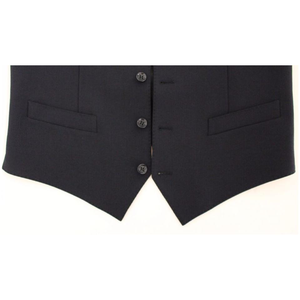 Dolce & Gabbana Blue Wool Formal Dress Vest Gilet