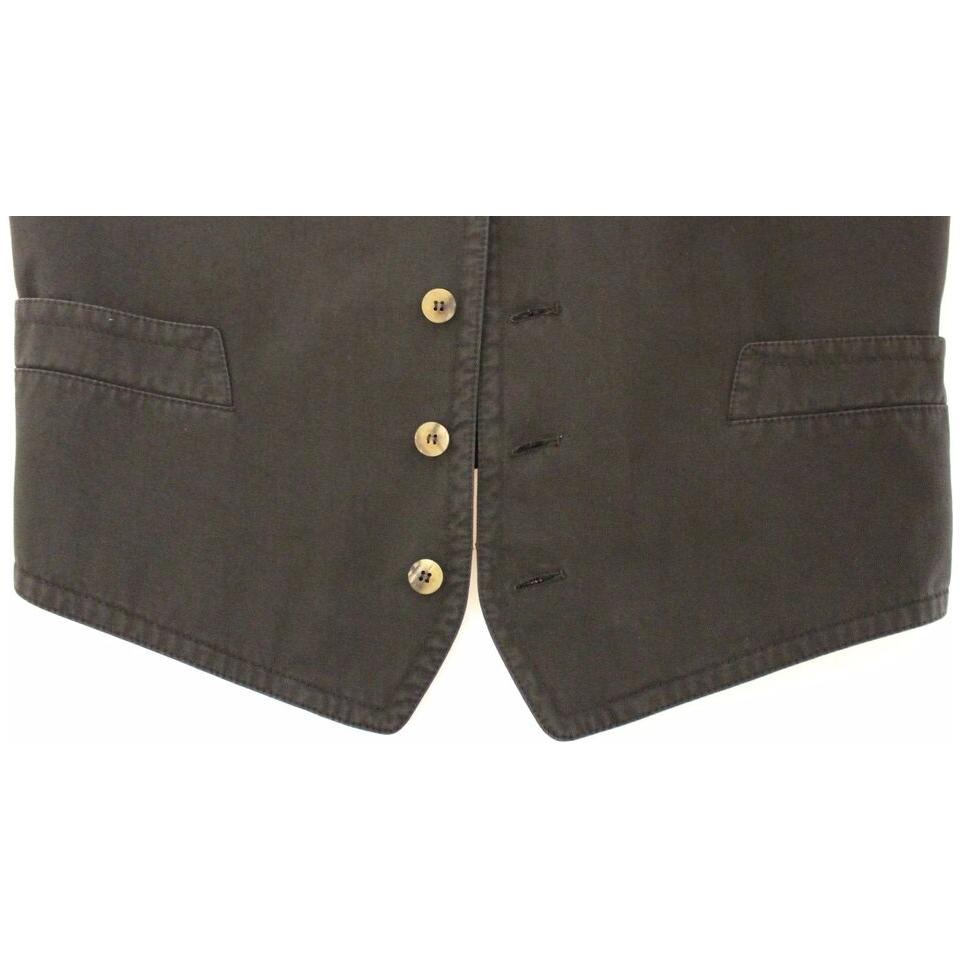 Dolce & Gabbana Black Cotton Blend Dress Vest Gilet