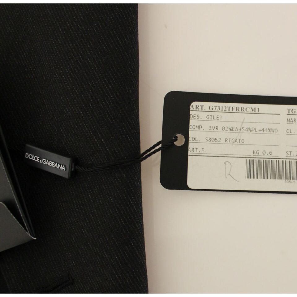 Dolce & Gabbana Gray Wool Stretch Dress Vest Blazer