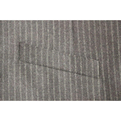Dolce & Gabbana Gray Striped Wool Single Breasted Vest