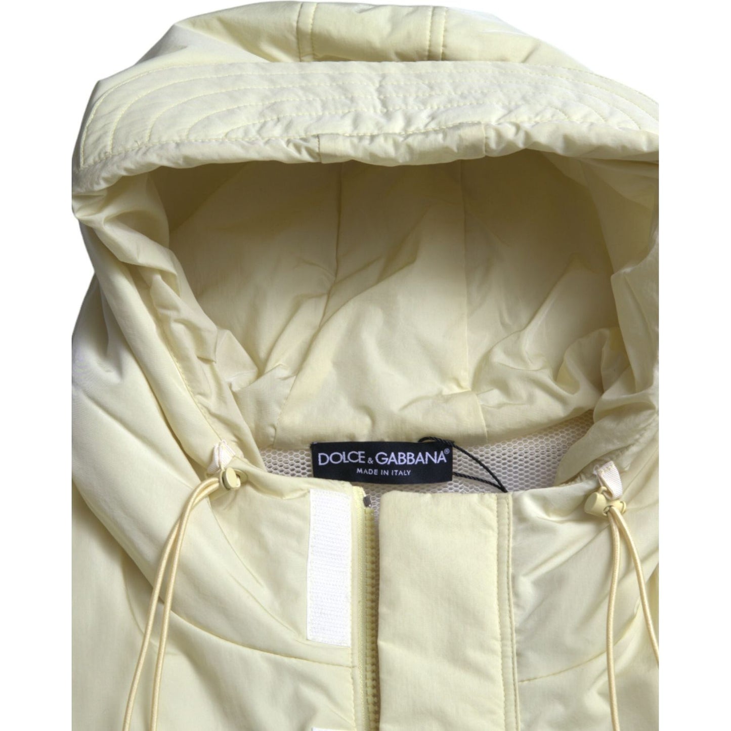 Dolce & Gabbana Yellow Nylon Hooded Sportswear Vest Jacket